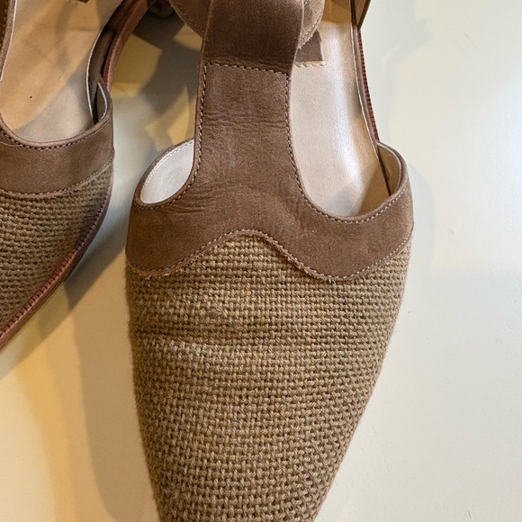 Sandra Miller Brown Raffia & Suede T-Strap Flats – Made in Brazil Size 8.5M - Picture 5 of 11